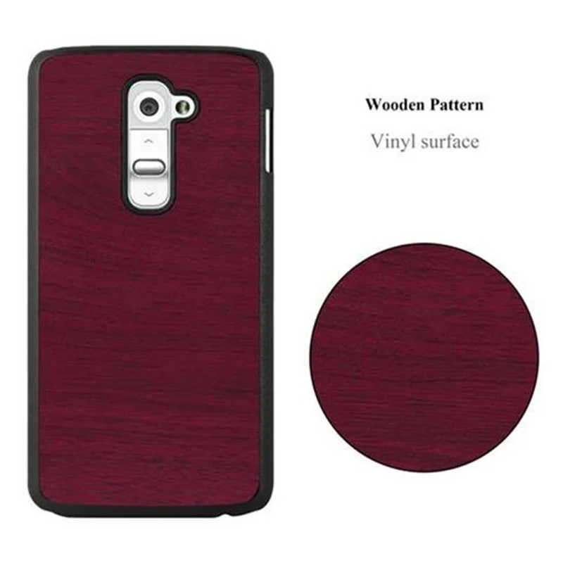 Cadorabo Hülle kompatibel mit LG G2 Hard Case Schutzhülle in Holz Optik gegen Kratzer und Stöße