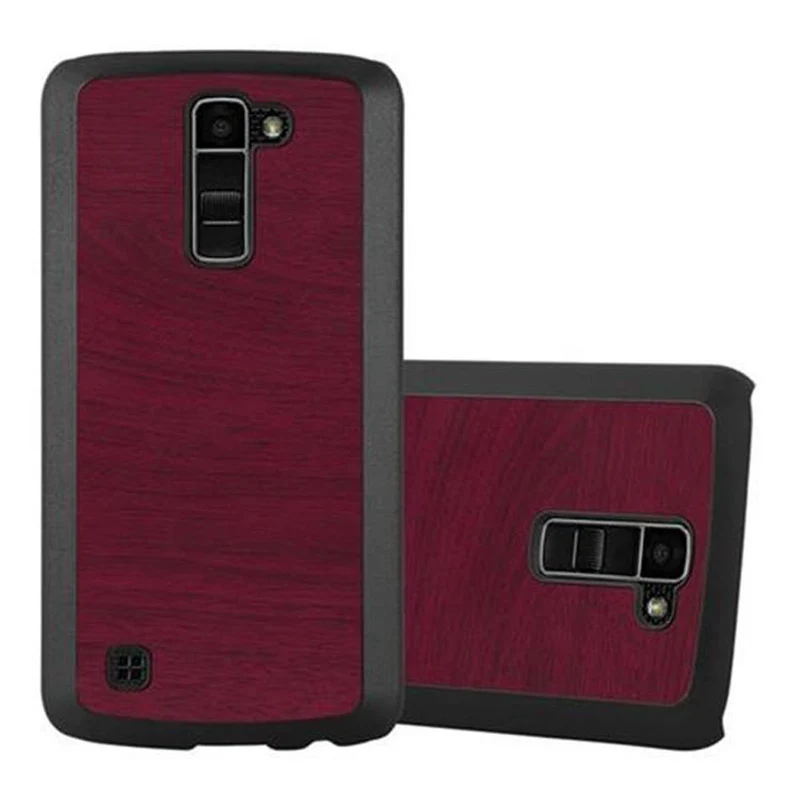 Cadorabo Hülle kompatibel mit LG K10 2016 Hard Case Schutzhülle in Holz Optik gegen Kratzer und Stöße