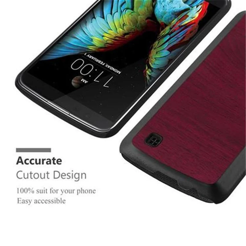 Cadorabo Hülle kompatibel mit LG K10 2016 Hard Case Schutzhülle in Holz Optik gegen Kratzer und Stöße
