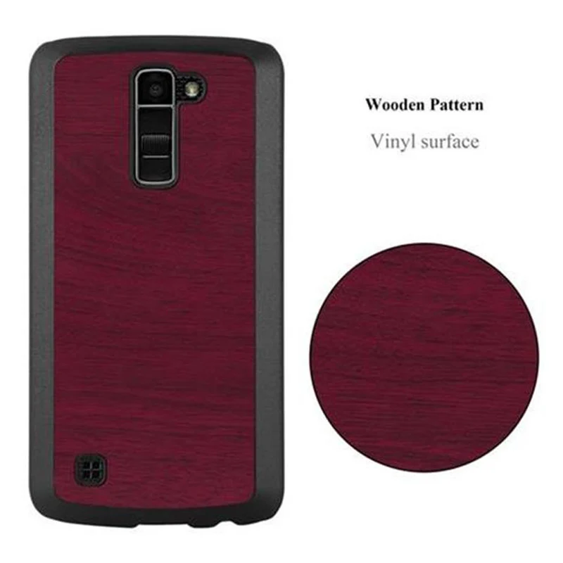 Cadorabo Hülle kompatibel mit LG K10 2016 Hard Case Schutzhülle in Holz Optik gegen Kratzer und Stöße