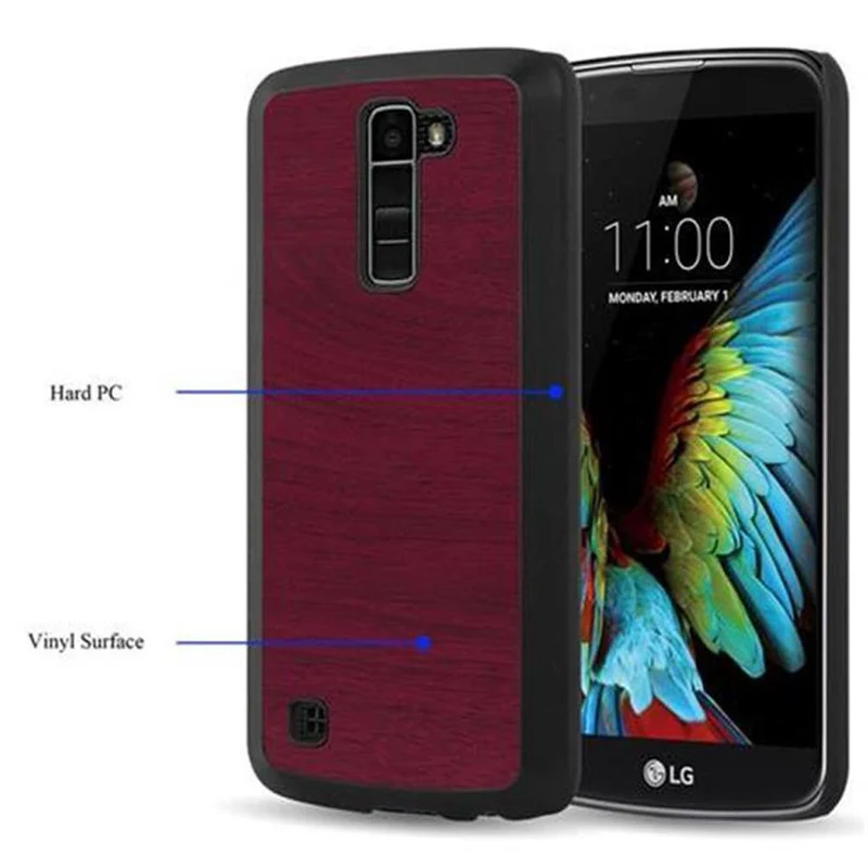 Cadorabo Hülle kompatibel mit LG K10 2016 Hard Case Schutzhülle in Holz Optik gegen Kratzer und Stöße