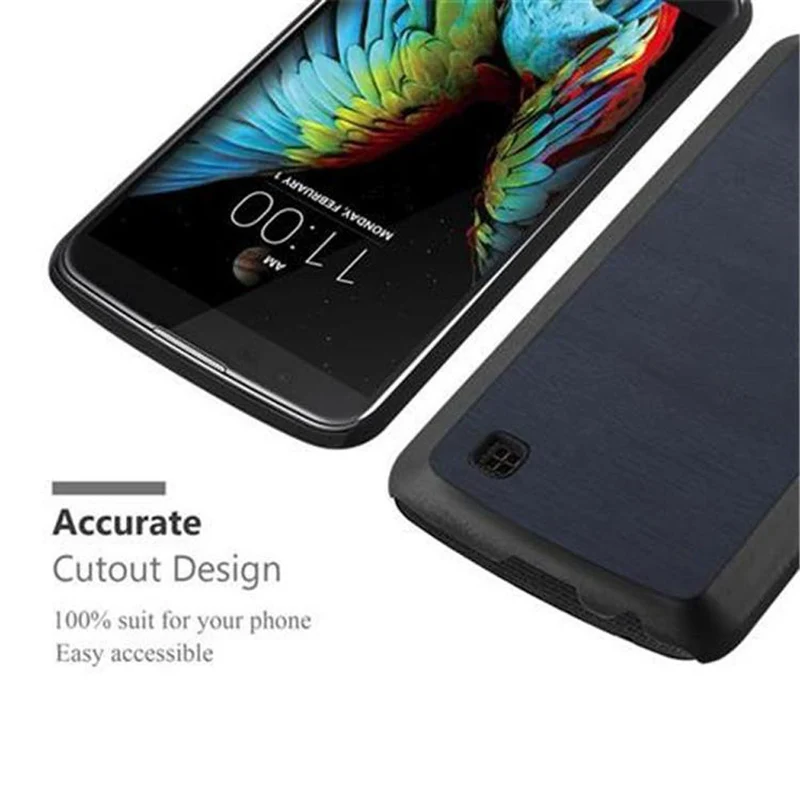 Cadorabo Hülle kompatibel mit LG K10 2016 Hard Case Schutzhülle in Holz Optik gegen Kratzer und Stöße
