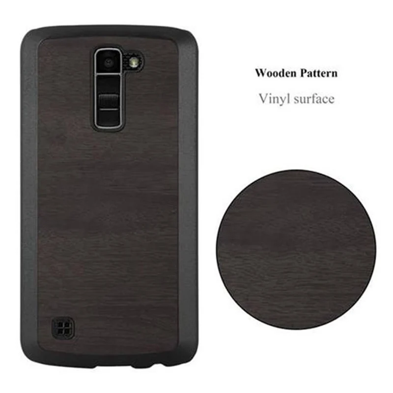 Cadorabo Hülle kompatibel mit LG K10 2016 Hard Case Schutzhülle in Holz Optik gegen Kratzer und Stöße