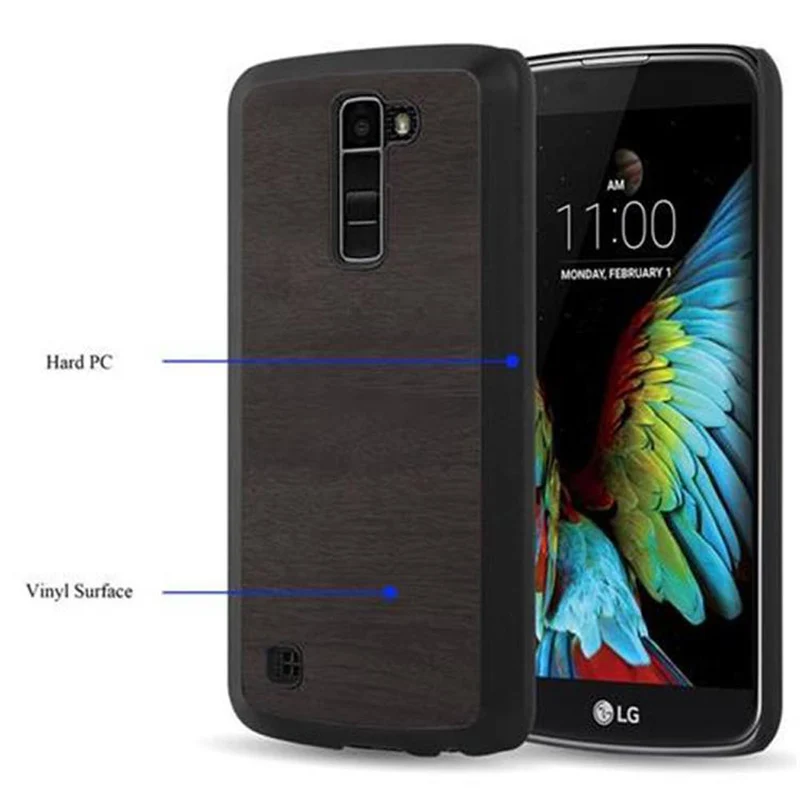 Cadorabo Hülle kompatibel mit LG K10 2016 Hard Case Schutzhülle in Holz Optik gegen Kratzer und Stöße