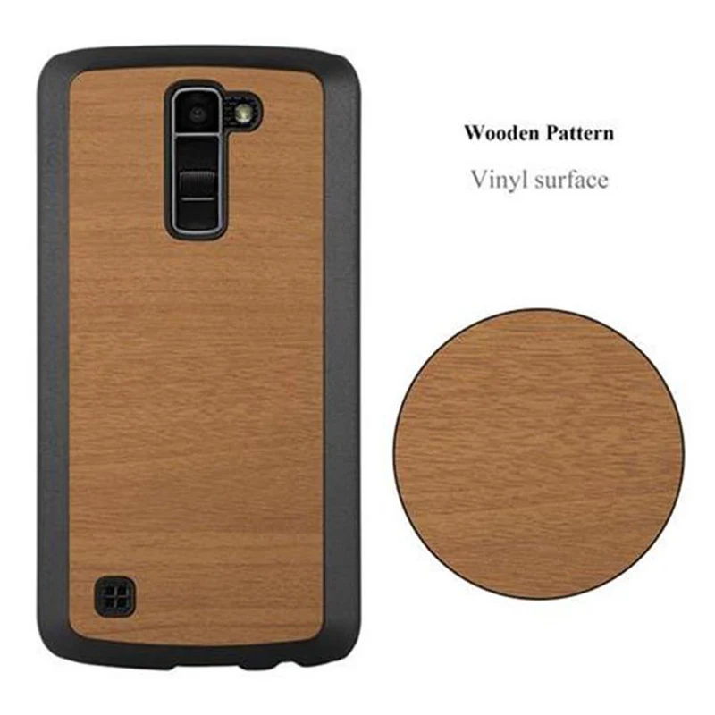 Cadorabo Hülle kompatibel mit LG K10 2016 Hard Case Schutzhülle in Holz Optik gegen Kratzer und Stöße