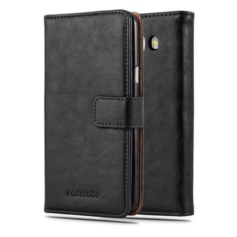 Cadorabo Hülle kompatibel mit Samsung Galaxy J7 2016 Schutzhülle mit Magnetverschluss, Standfunktion und Kartenfach