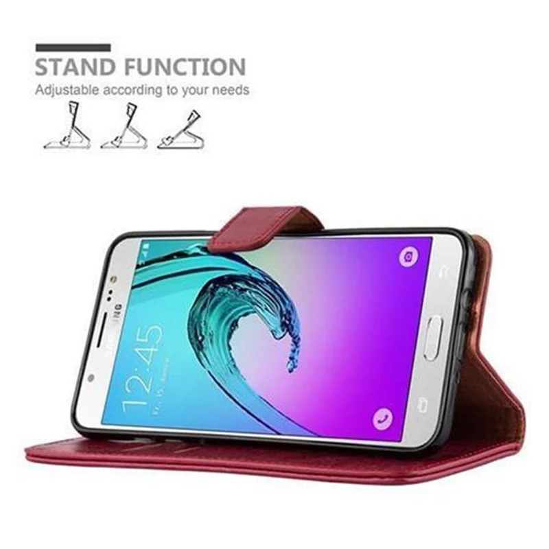 Cadorabo Hülle kompatibel mit Samsung Galaxy J7 2016 Schutzhülle mit Magnetverschluss, Standfunktion und Kartenfach