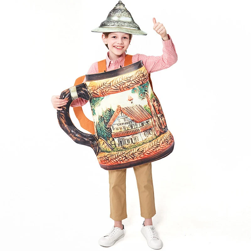 Unisex nan traditioneller keramischer Bierkrug mit Zinndeckel und handbemaltem Reliefmotiv Drune