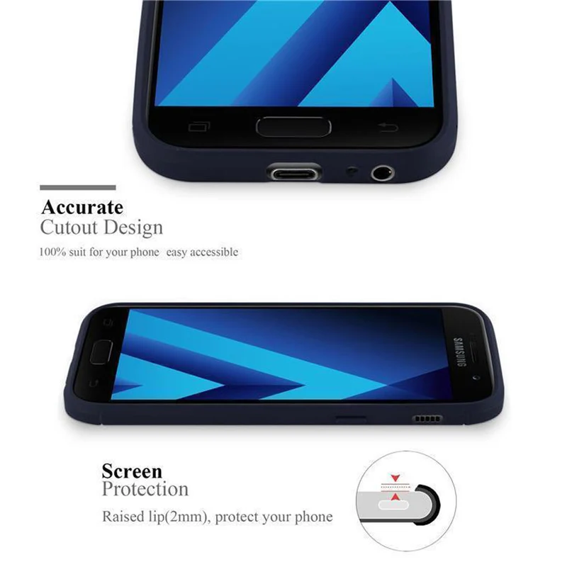 Cadorabo Hülle für Samsung Galaxy A3 2017 Schutzhülle aus flexiblem TPU Silikon in Edelstahl-Karbonfaser Optik