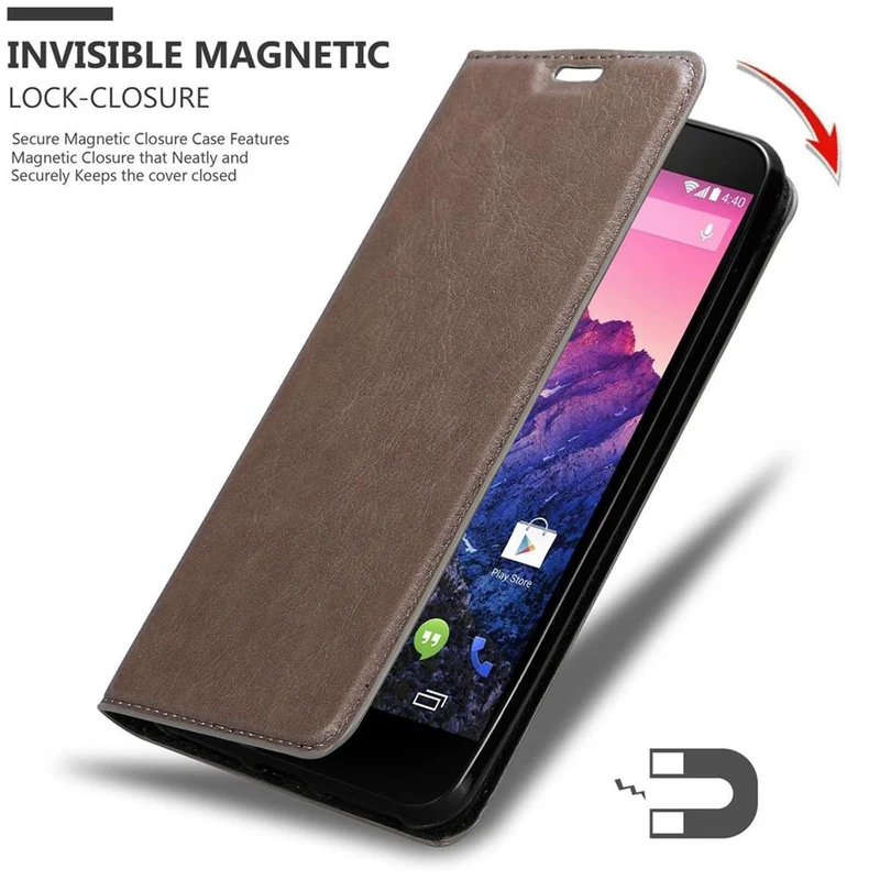 Cadorabo Hülle kompatibel mit LG Google NEXUS 5 Schutzhülle mit Magnetverschluss, Standfunktion und Kartenfach