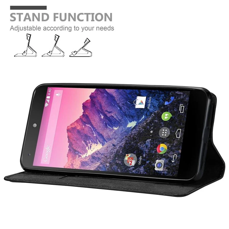 Cadorabo Hülle kompatibel mit LG Google NEXUS 5 Schutzhülle mit Magnetverschluss, Standfunktion und Kartenfach
