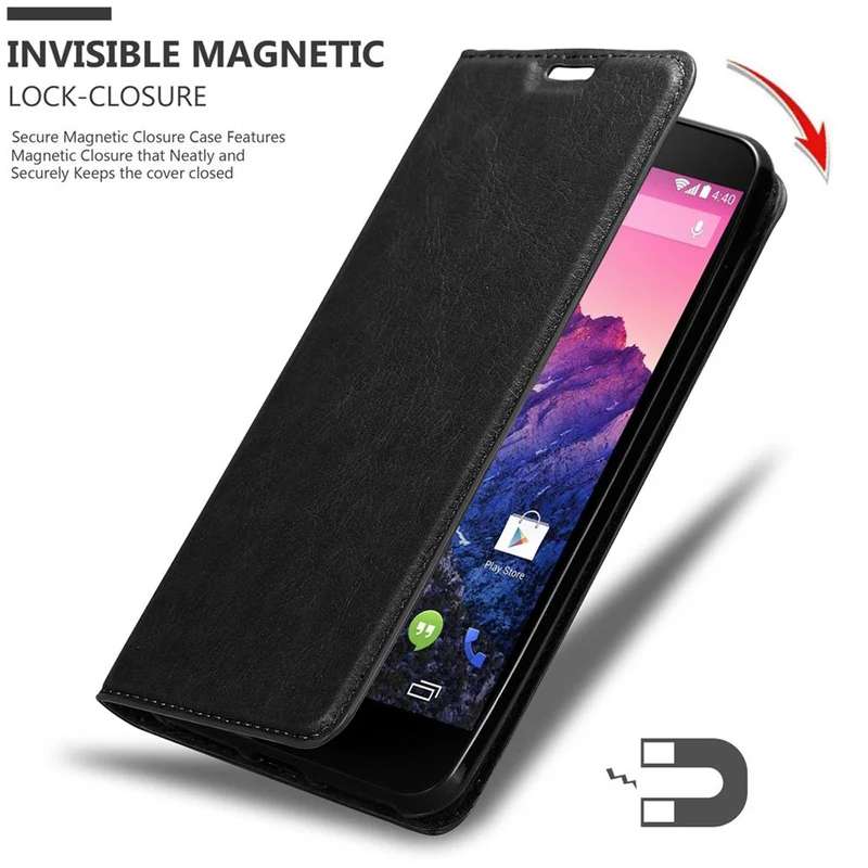 Cadorabo Hülle kompatibel mit LG Google NEXUS 5 Schutzhülle mit Magnetverschluss, Standfunktion und Kartenfach