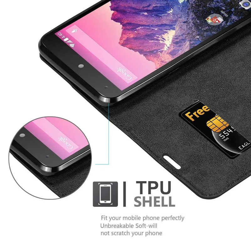 Cadorabo Hülle kompatibel mit LG Google NEXUS 5 Schutzhülle mit Magnetverschluss, Standfunktion und Kartenfach