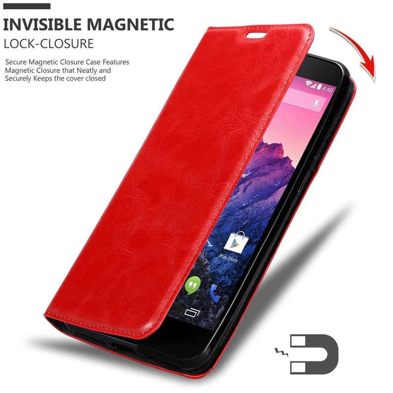 Cadorabo Hülle kompatibel mit LG Google NEXUS 5 Schutzhülle mit Magnetverschluss, Standfunktion und Kartenfach