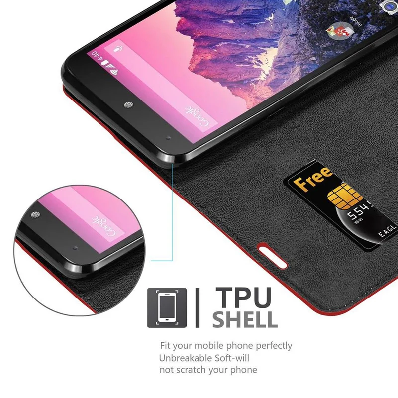 Cadorabo Hülle kompatibel mit LG Google NEXUS 5 Schutzhülle mit Magnetverschluss, Standfunktion und Kartenfach