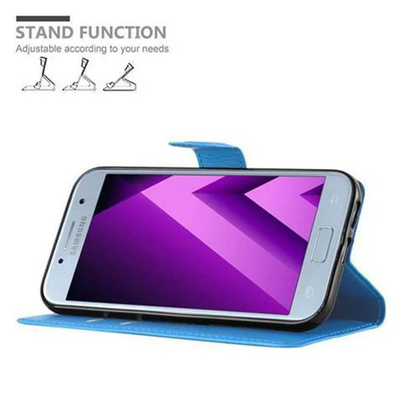 Cadorabo Hülle kompatibel mit Samsung Galaxy A3 2017 Schutzhülle mit Magnetverschluss, Standfunktion und Kartenfach