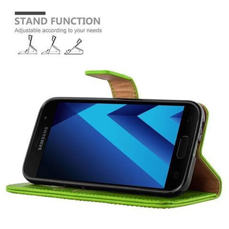 Cadorabo Hülle kompatibel mit Samsung Galaxy A5 2017 Schutzhülle mit Magnetverschluss, Standfunktion und Kartenfach