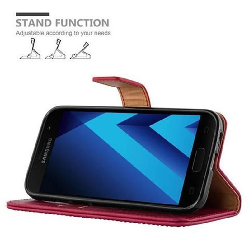 Cadorabo Hülle kompatibel mit Samsung Galaxy A3 2017 Schutzhülle mit Magnetverschluss, Standfunktion und Kartenfach