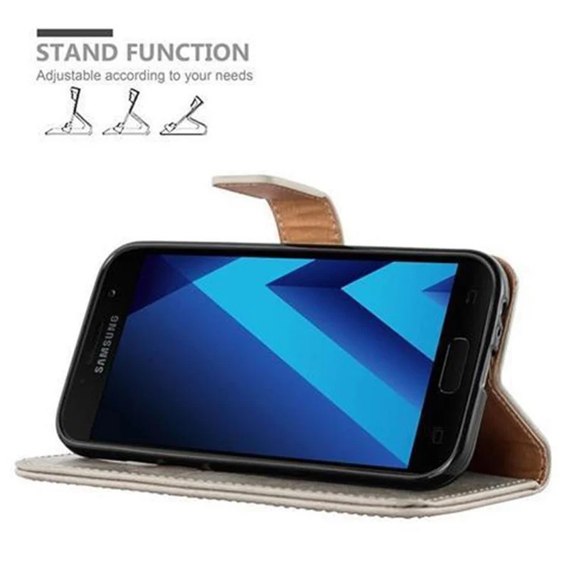 Cadorabo Hülle kompatibel mit Samsung Galaxy A3 2017 Schutzhülle mit Magnetverschluss, Standfunktion und Kartenfach