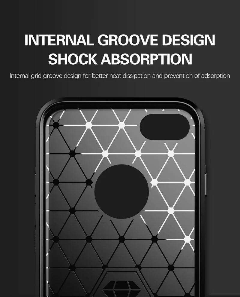 Cadorabo Hülle für Apple iPhone 7 / 7S / 8 Schutzhülle aus flexiblem TPU Silikon in Edelstahl-Karbonfaser Optik