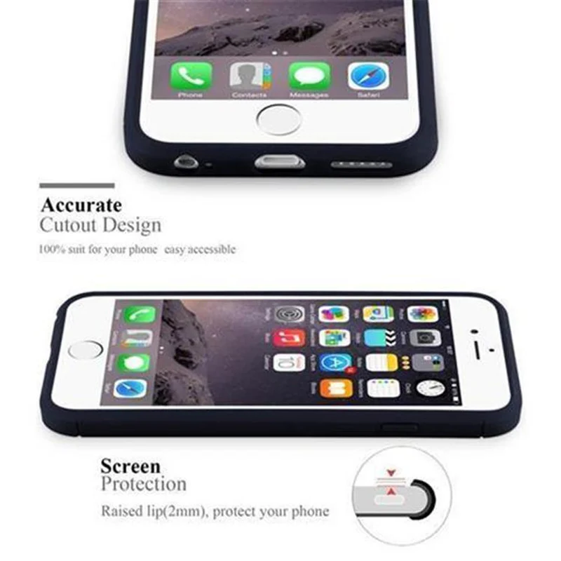 Cadorabo Hülle für Apple iPhone 6 PLUS / 6S PLUS Schutzhülle aus flexiblem TPU Silikon in Edelstahl-Karbonfaser Optik
