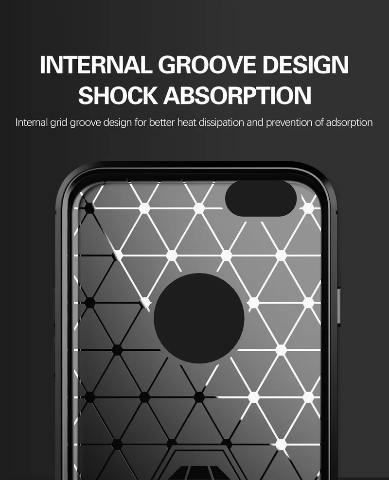Cadorabo Hülle für Apple iPhone 6 PLUS / 6S PLUS Schutzhülle aus flexiblem TPU Silikon in Edelstahl-Karbonfaser Optik