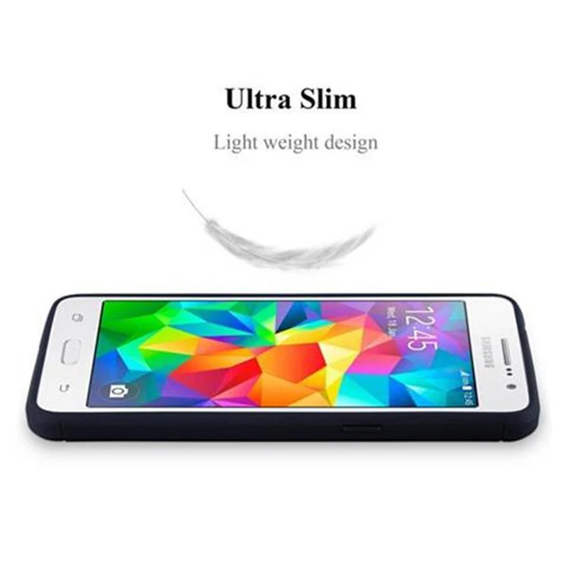 Cadorabo Hülle für Samsung Galaxy GRAND PRIME Schutzhülle aus flexiblem TPU Silikon in Edelstahl-Karbonfaser Optik