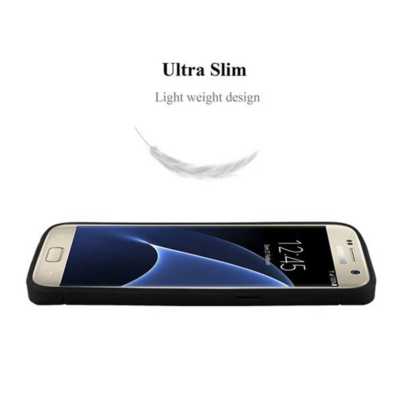 Cadorabo Hülle für Samsung Galaxy S7 Schutzhülle aus flexiblem TPU Silikon in Edelstahl-Karbonfaser Optik
