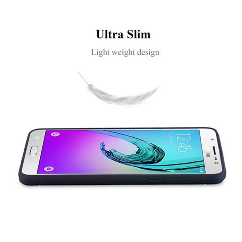 Cadorabo Hülle für Samsung Galaxy J5 2015 Schutzhülle aus flexiblem TPU Silikon in Edelstahl-Karbonfaser Optik
