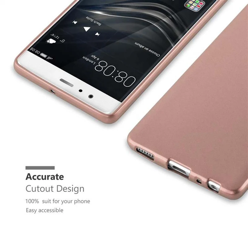 Cadorabo Hülle kompatibel mit Huawei P9 Schutzhülle aus flexiblem TPU Silikon