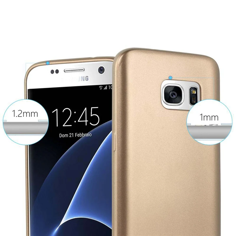 Cadorabo Hülle kompatibel mit Samsung Galaxy S7 Schutzhülle aus flexiblem TPU Silikon