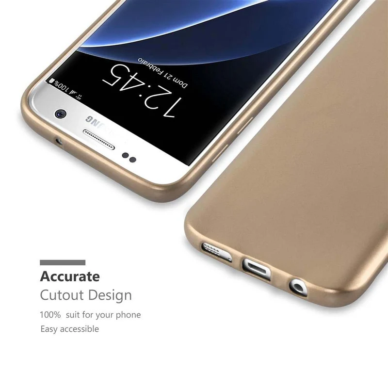Cadorabo Hülle kompatibel mit Samsung Galaxy S7 Schutzhülle aus flexiblem TPU Silikon