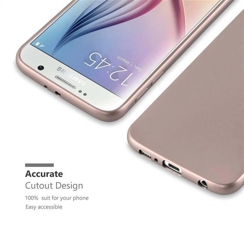 Cadorabo Hülle kompatibel mit Samsung Galaxy S6 Schutzhülle aus flexiblem TPU Silikon