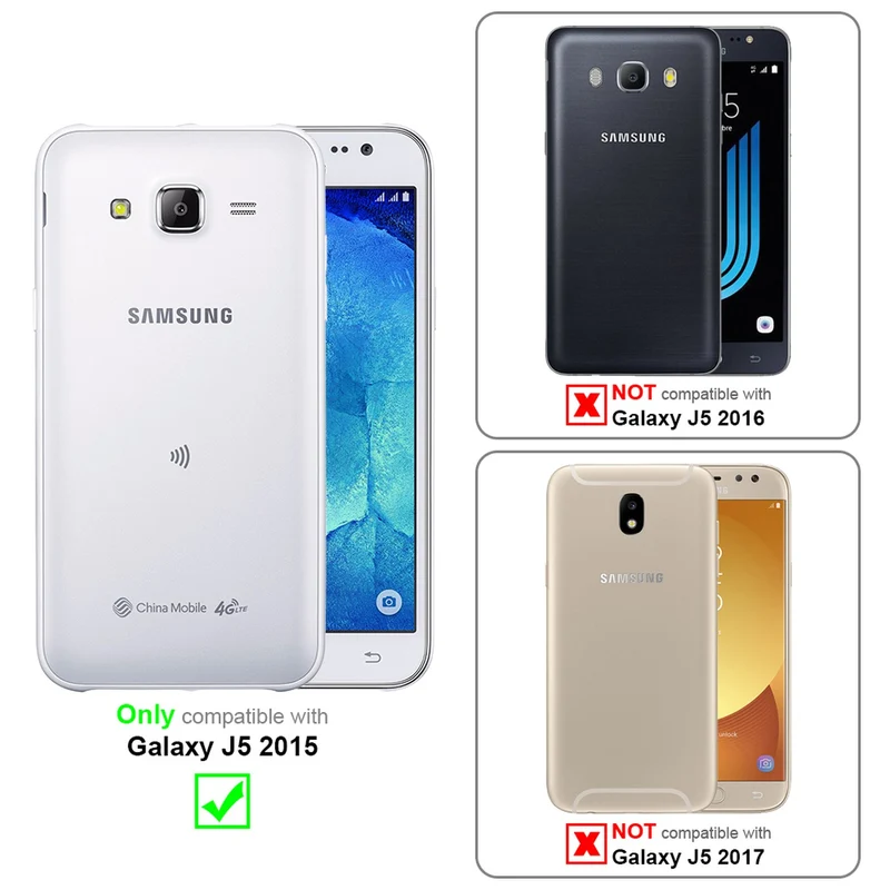 Cadorabo Hülle kompatibel mit Samsung Galaxy J5 2015 Schutzhülle aus flexiblem TPU Silikon