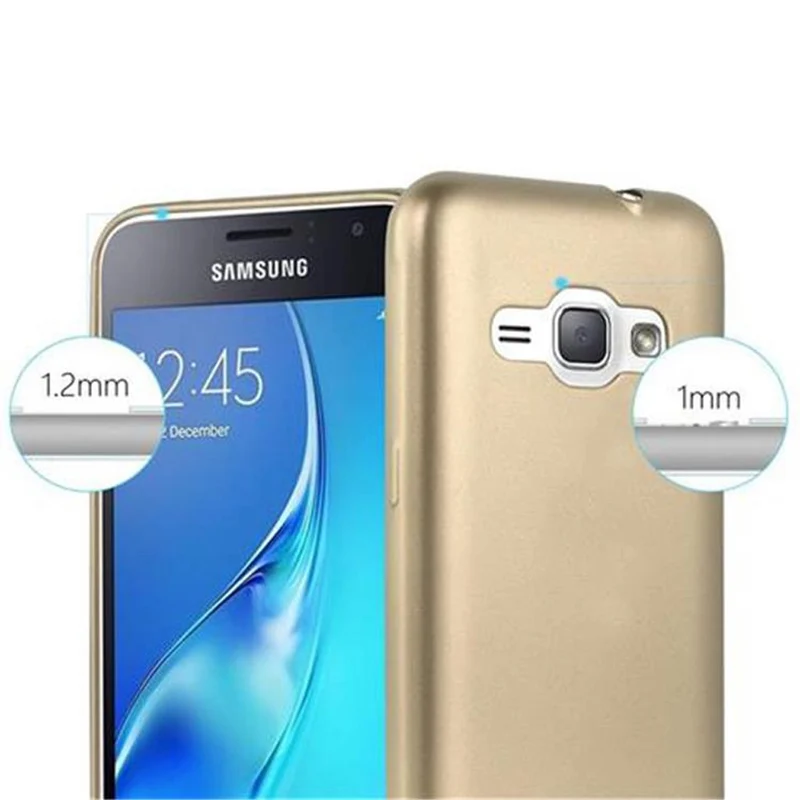 Cadorabo Hülle kompatibel mit Samsung Galaxy J1 2015 Schutzhülle aus flexiblem TPU Silikon