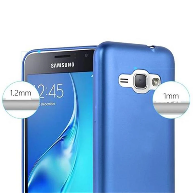Cadorabo Hülle kompatibel mit Samsung Galaxy J1 2015 Schutzhülle aus flexiblem TPU Silikon