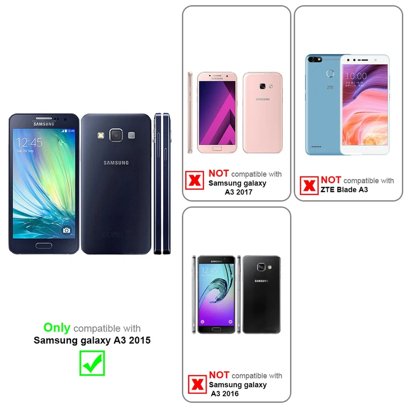 Cadorabo Hülle kompatibel mit Samsung Galaxy A3 2015 Schutzhülle aus flexiblem TPU Silikon