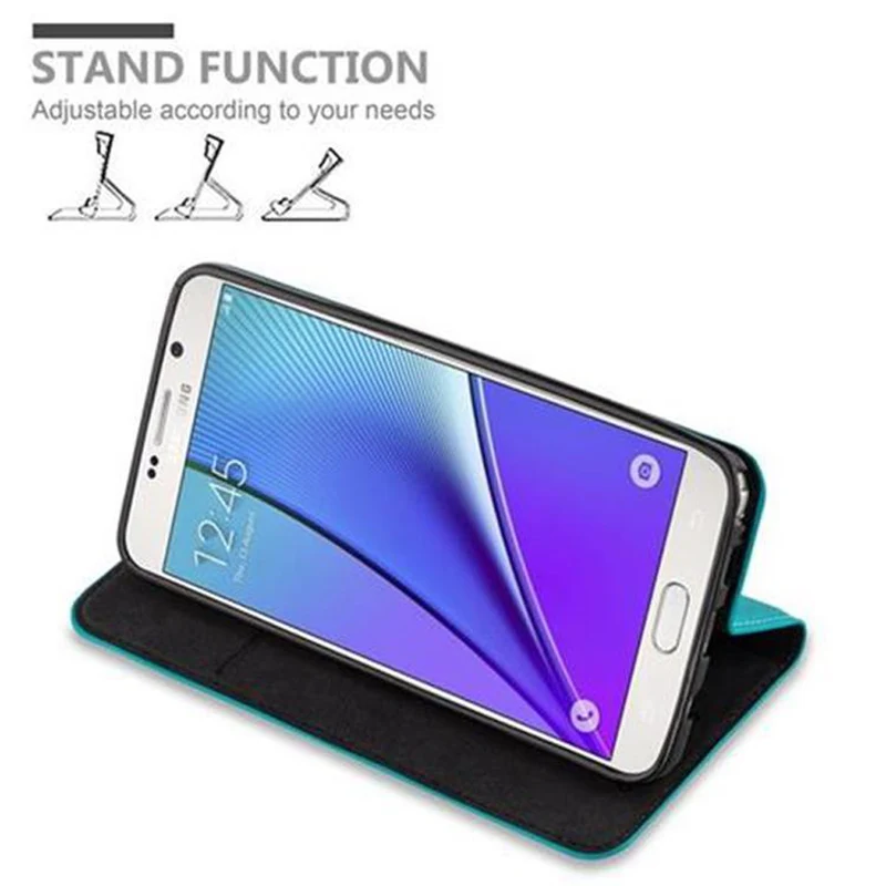 Cadorabo Hülle kompatibel mit Samsung Galaxy NOTE 5 Schutzhülle mit Magnetverschluss, Standfunktion und Kartenfach
