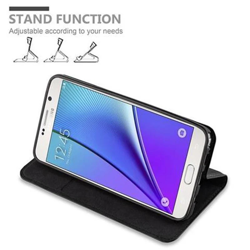 Cadorabo Hülle kompatibel mit Samsung Galaxy NOTE 5 Schutzhülle mit Magnetverschluss, Standfunktion und Kartenfach