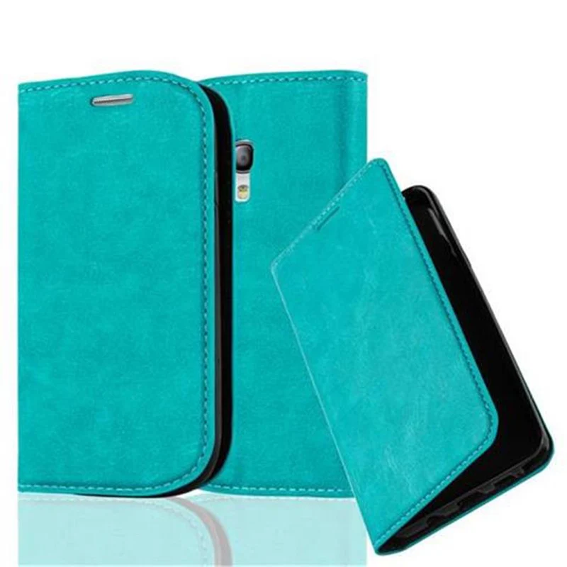 Cadorabo Hülle kompatibel mit Samsung Galaxy S3 MINI Schutzhülle mit Magnetverschluss, Standfunktion und Kartenfach