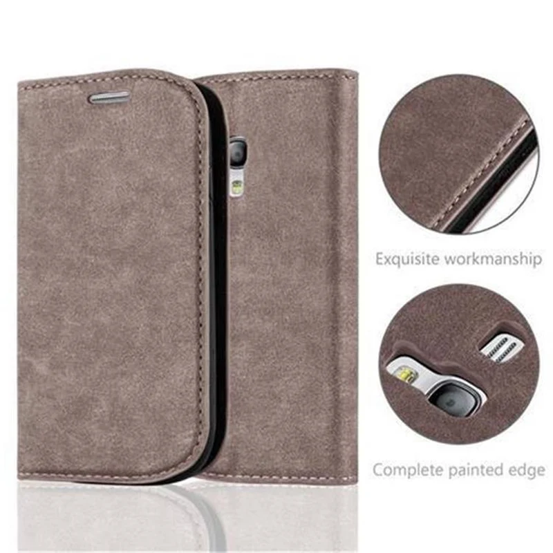 Cadorabo Hülle kompatibel mit Samsung Galaxy S3 MINI Schutzhülle mit Magnetverschluss, Standfunktion und Kartenfach
