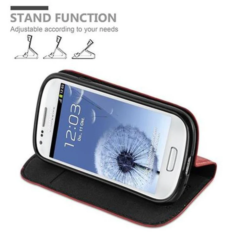 Cadorabo Hülle kompatibel mit Samsung Galaxy S3 MINI Schutzhülle mit Magnetverschluss, Standfunktion und Kartenfach