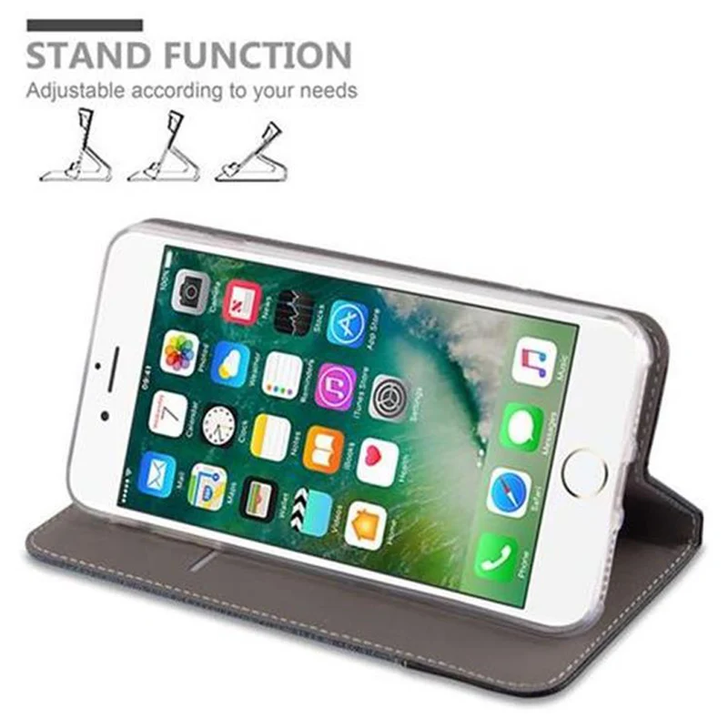 Cadorabo Hülle kompatibel mit Apple iPhone 7 PLUS / 7S PLUS / 8 PLUS Schutzhülle mit Magnetverschluss, Standfunktion und Kartenfach