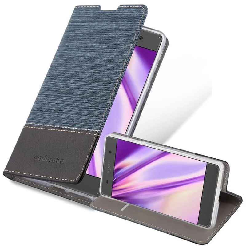 Cadorabo Hülle kompatibel mit Sony Xperia E5 Schutzhülle mit Magnetverschluss, Standfunktion und Kartenfach