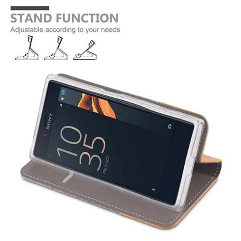 Cadorabo Hülle kompatibel mit Sony Xperia X COMPACT Schutzhülle mit Magnetverschluss, Standfunktion und Kartenfach