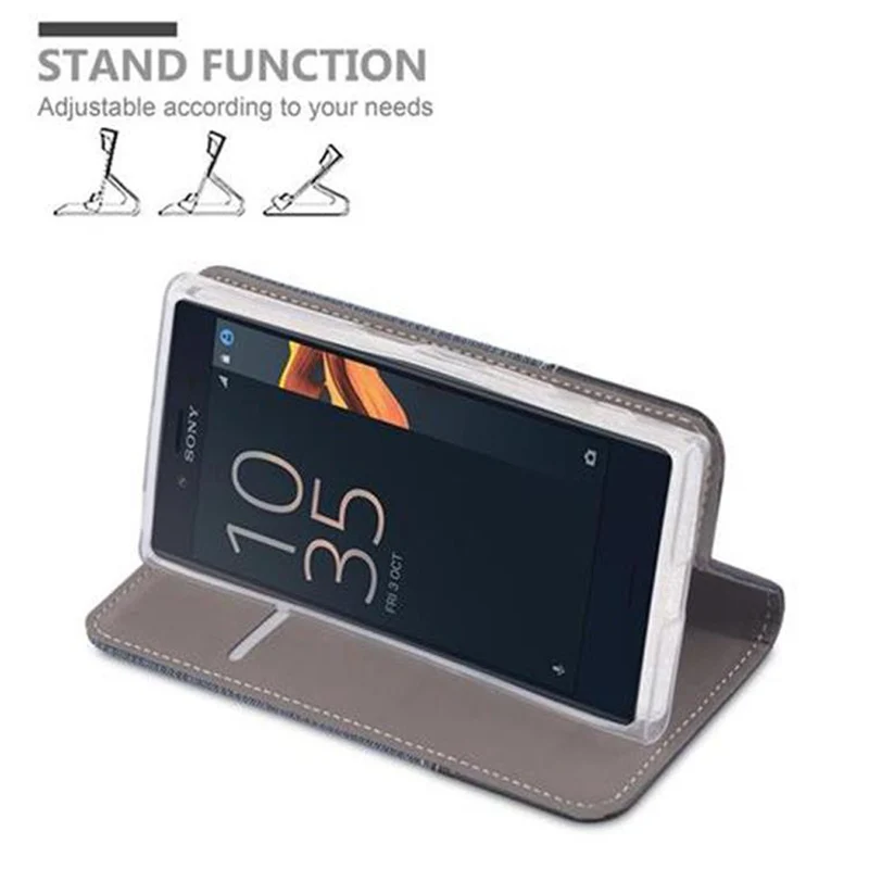 Cadorabo Hülle kompatibel mit Sony Xperia X COMPACT Schutzhülle mit Magnetverschluss, Standfunktion und Kartenfach
