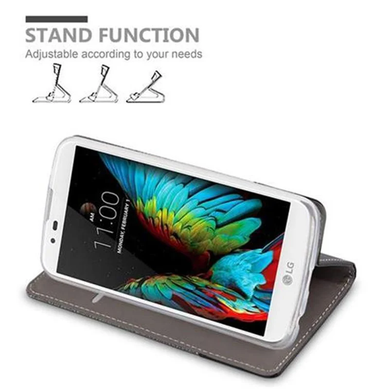 Cadorabo Hülle kompatibel mit LG K10 2016 Schutzhülle mit Magnetverschluss, Standfunktion und Kartenfach