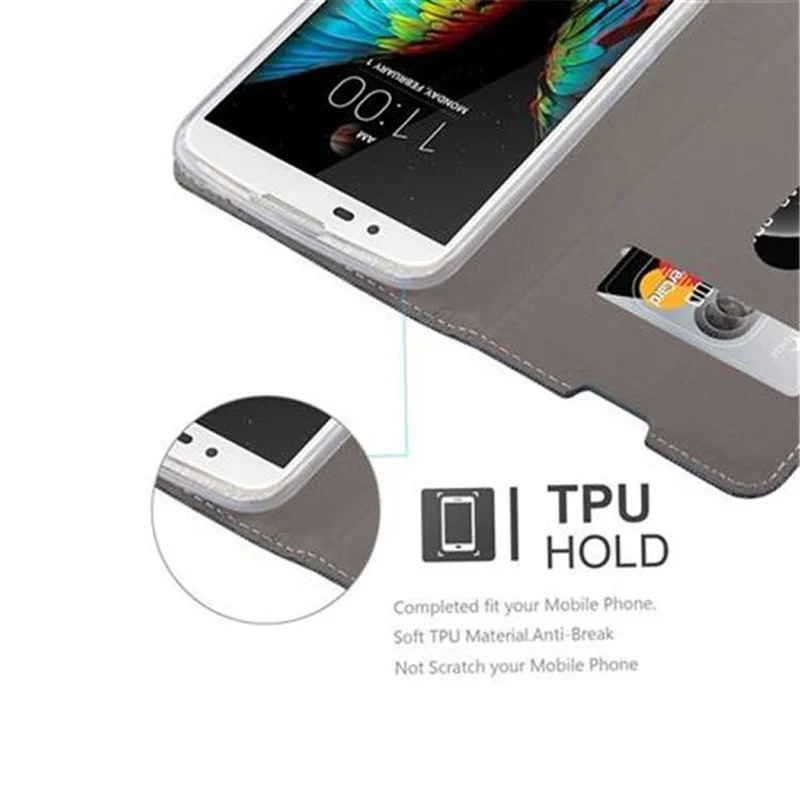 Cadorabo Hülle kompatibel mit LG K10 2016 Schutzhülle mit Magnetverschluss, Standfunktion und Kartenfach