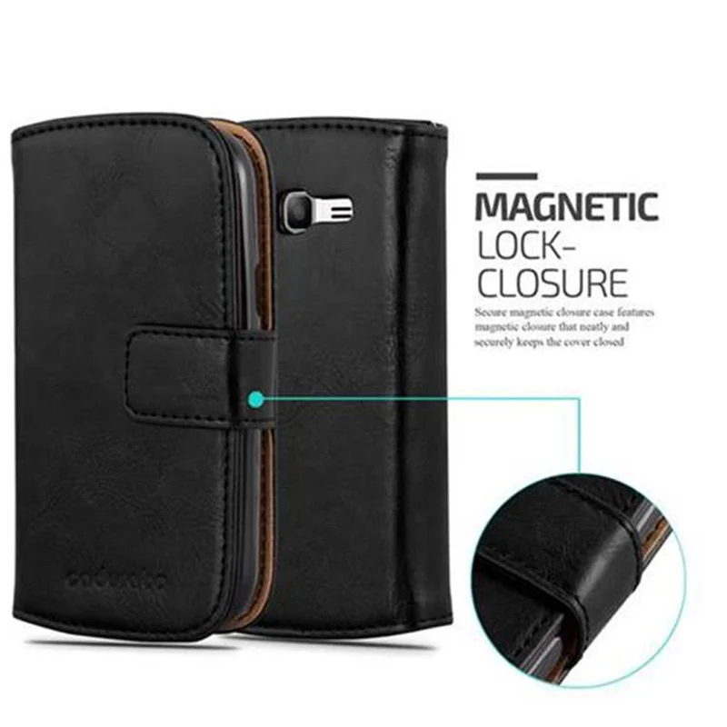 Cadorabo Hülle kompatibel mit Samsung Galaxy TREND LITE Schutzhülle mit Magnetverschluss, Standfunktion und Kartenfach