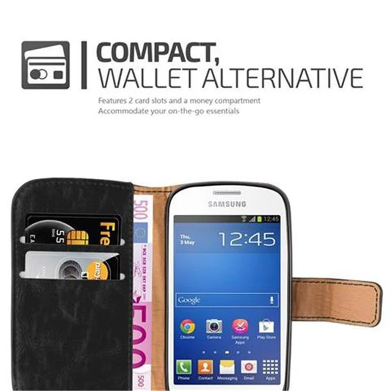 Cadorabo Hülle kompatibel mit Samsung Galaxy TREND LITE Schutzhülle mit Magnetverschluss, Standfunktion und Kartenfach